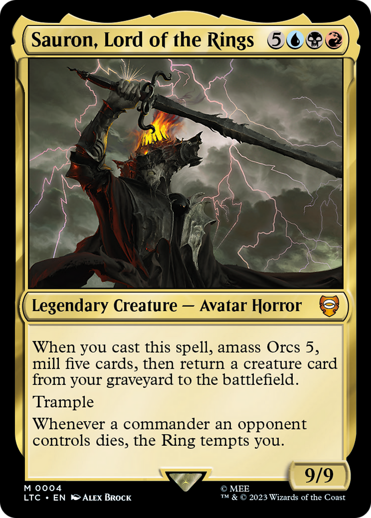 Sauron, Lord of the Rings (LTC-004) - Tales of Middle-earth Commander Foil - Premium MTG Single from Wizards of the Coast - Just $0.08! Shop now at Game Crave Tournament Store