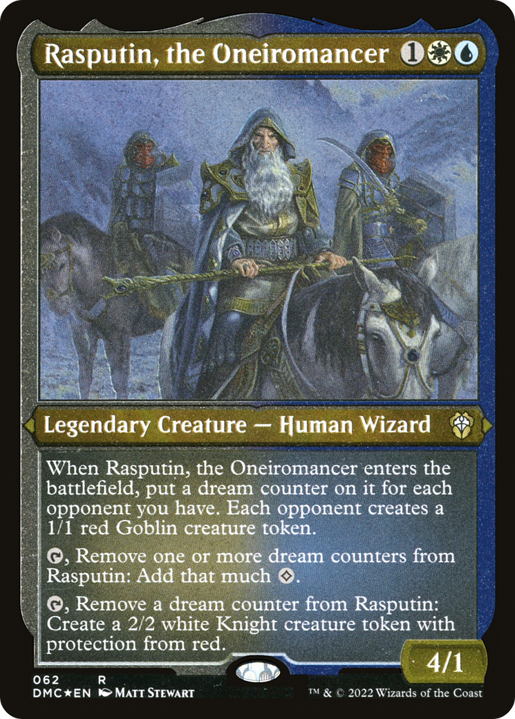Rasputin, the Oneiromancer (DMC-062) - Dominaria United Commander Etched Foil - Premium MTG Single from Wizards of the Coast - Just $0.25! Shop now at Game Crave Tournament Store