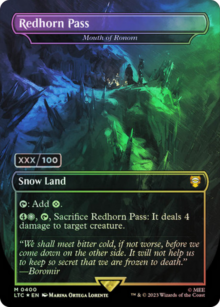 Mouth of Ronom (LTC-400Z) - Tales of Middle-earth Commander / Redhorn Pass (Borderless) Foil - Premium MTG Single from Wizards of the Coast - Just $16.80! Shop now at Game Crave Tournament Store