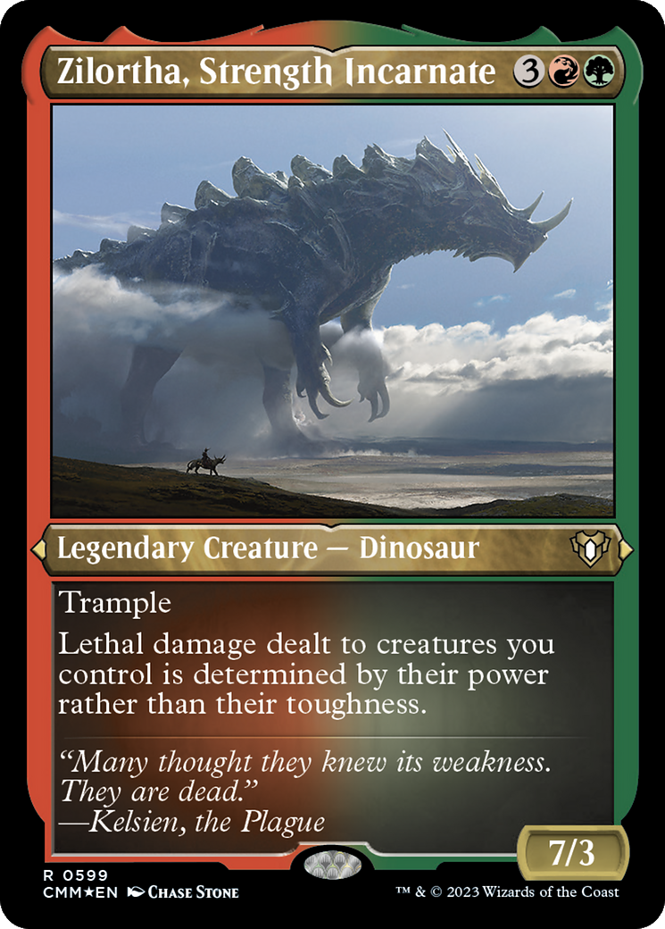 Zilortha, Strength Incarnate (CMM-599) - Commander Masters Etched Foil - Premium MTG Single from Wizards of the Coast - Just $1.02! Shop now at Game Crave Tournament Store