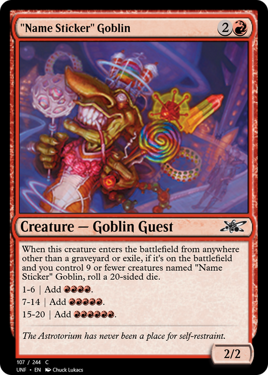 "Name Sticker" Goblin (UNF-107M) - Unfinity - Premium MTG Single from Wizards of the Coast - Just $0! Shop now at Game Crave Tournament Store