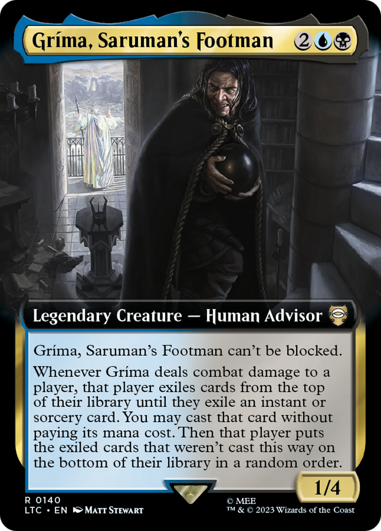 Gríma, Saruman's Footman (LTC-140) - Tales of Middle-earth Commander: (Extended Art) - Premium MTG Single from Wizards of the Coast - Just $0.76! Shop now at Game Crave Tournament Store