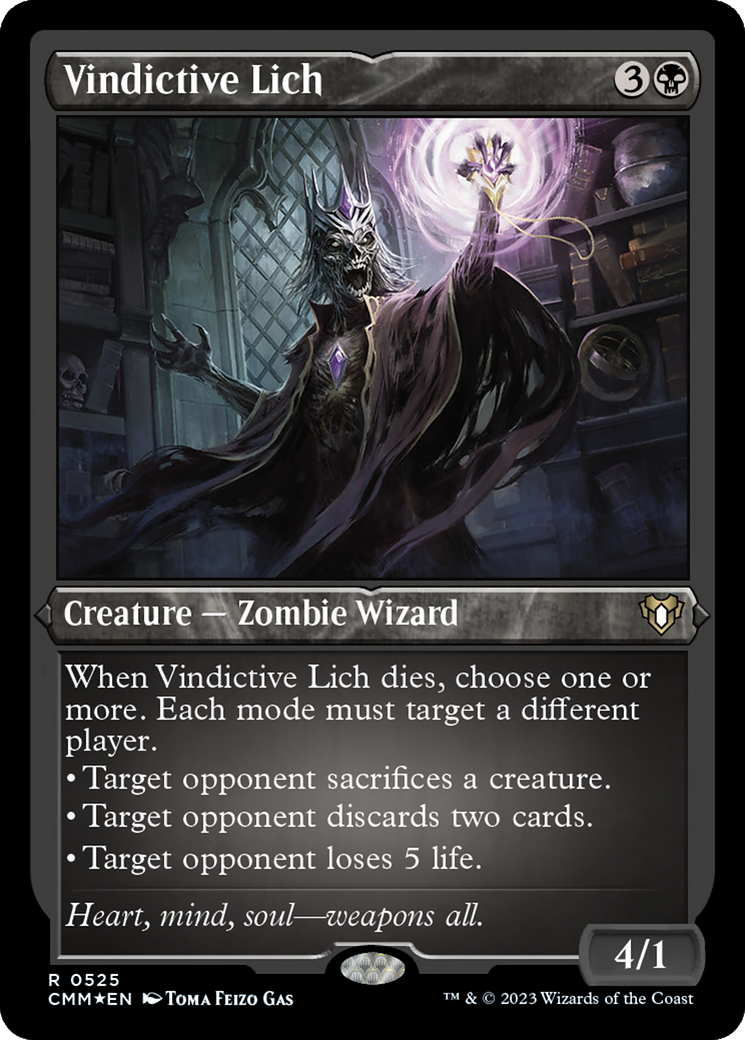 Vindictive Lich (CMM-525) - Commander Masters Etched Foil - Premium MTG Single from Wizards of the Coast - Just $0.78! Shop now at Game Crave Tournament Store
