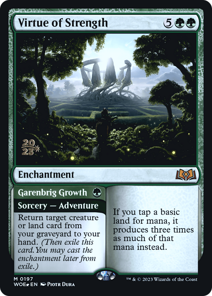 Virtue of Strength // Garenbrig Growth (PWOE-197S) - Wilds of Eldraine Promos Foil - Premium MTG Single from Wizards of the Coast - Just $1.76! Shop now at Game Crave Tournament Store