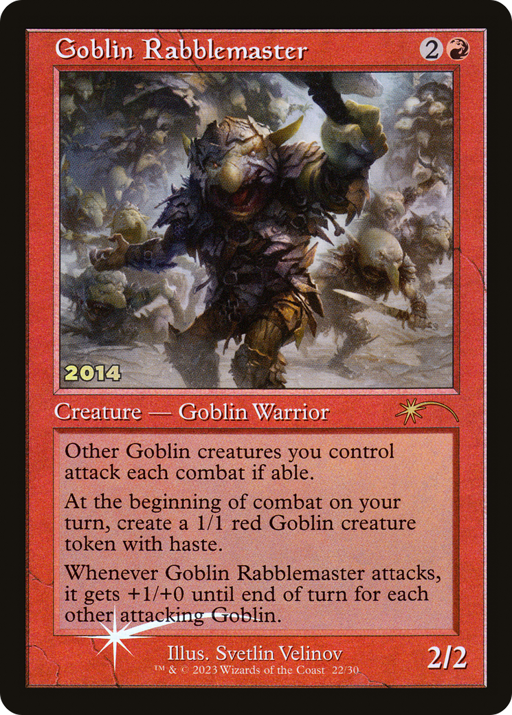Goblin Rabblemaster (P30A-022) - 30th Anniversary Play Promos Foil - Premium MTG Single from Wizards of the Coast - Just $0.18! Shop now at Game Crave Tournament Store