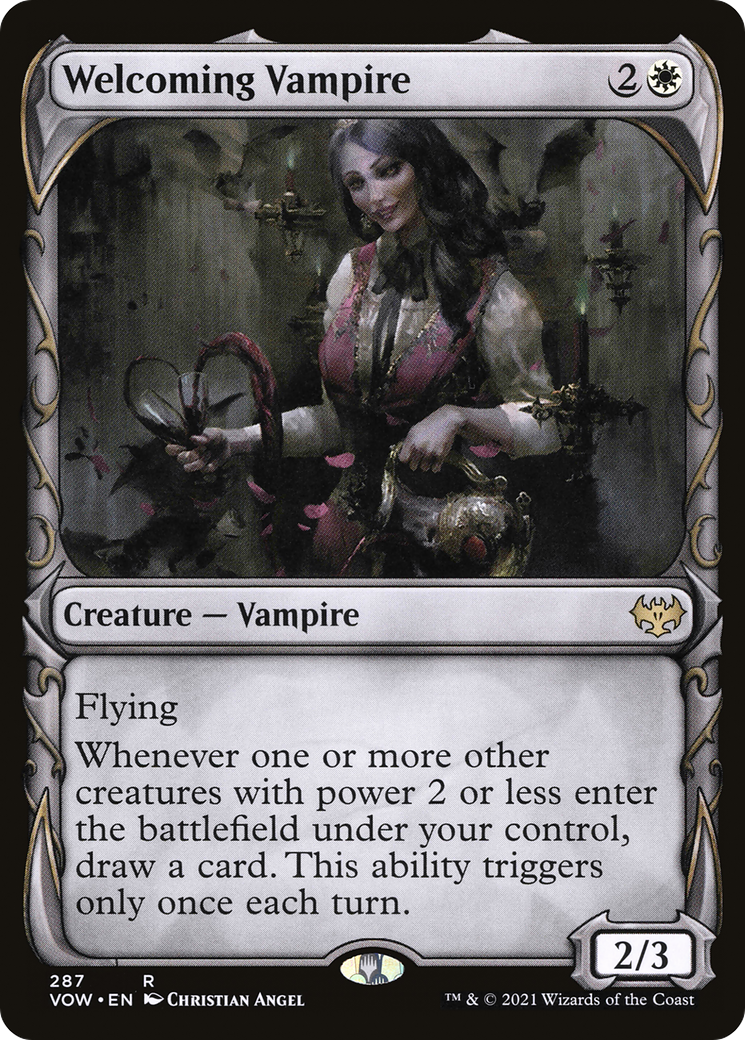 Welcoming Vampire (VOW-287) - Innistrad: Crimson Vow: (Showcase) - Premium MTG Single from Wizards of the Coast - Just $2.30! Shop now at Game Crave Tournament Store