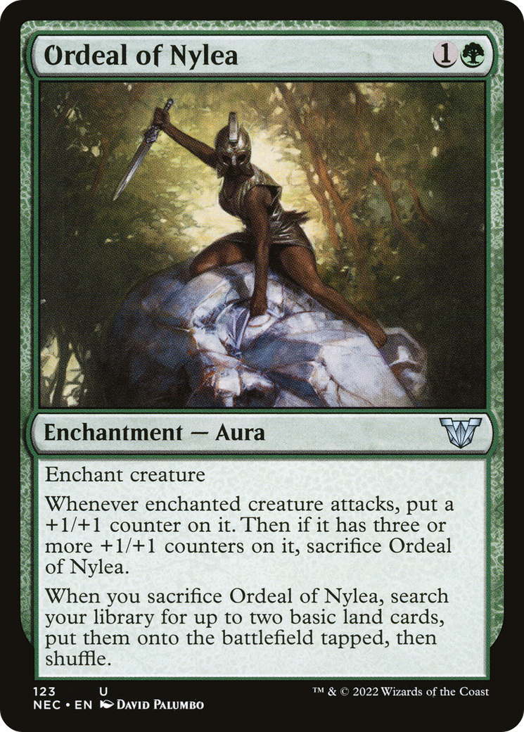 Ordeal of Nylea (NEC-123) - Neon Dynasty Commander - Premium MTG Single from Wizards of the Coast - Just $0.25! Shop now at Game Crave Tournament Store