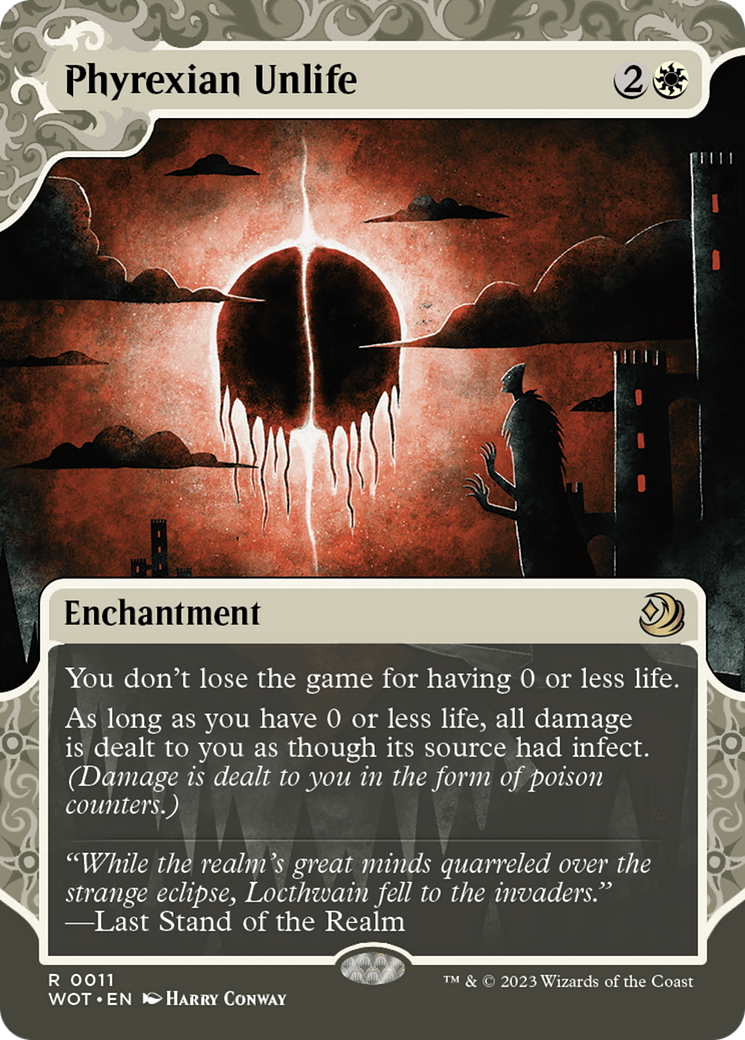 Phyrexian Unlife (WOT-011) - Wilds of Eldraine: Enchanting Tales: (Showcase) (Borderless) - Premium MTG Single from Wizards of the Coast - Just $0.08! Shop now at Game Crave Tournament Store