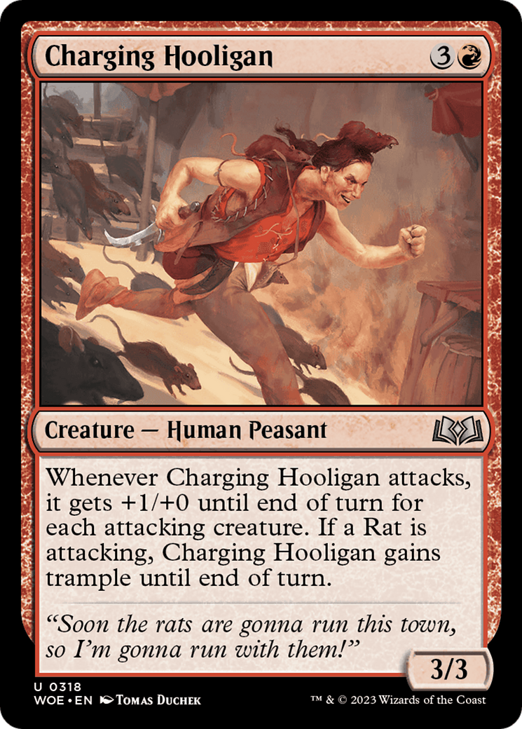 Charging Hooligan (WOE-318) - Wilds of Eldraine Foil - Premium MTG Single from Wizards of the Coast - Just $0.08! Shop now at Game Crave Tournament Store