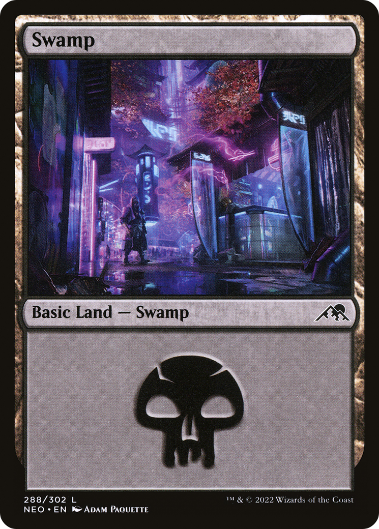 Swamp (NEO-288) - Kamigawa: Neon Dynasty - Premium MTG Single from Wizards of the Coast - Just $0.08! Shop now at Game Crave Tournament Store