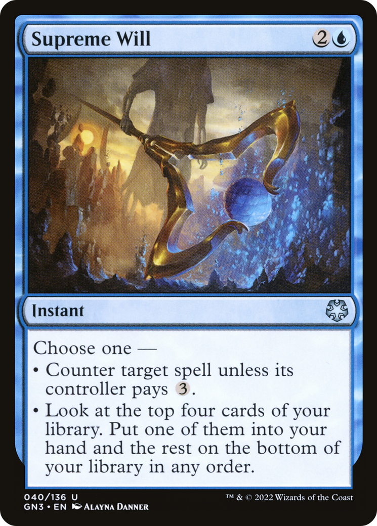 Supreme Will (GN3-040) - Game Night: Free-for-All - Premium MTG Single from Wizards of the Coast - Just $0.25! Shop now at Game Crave Tournament Store