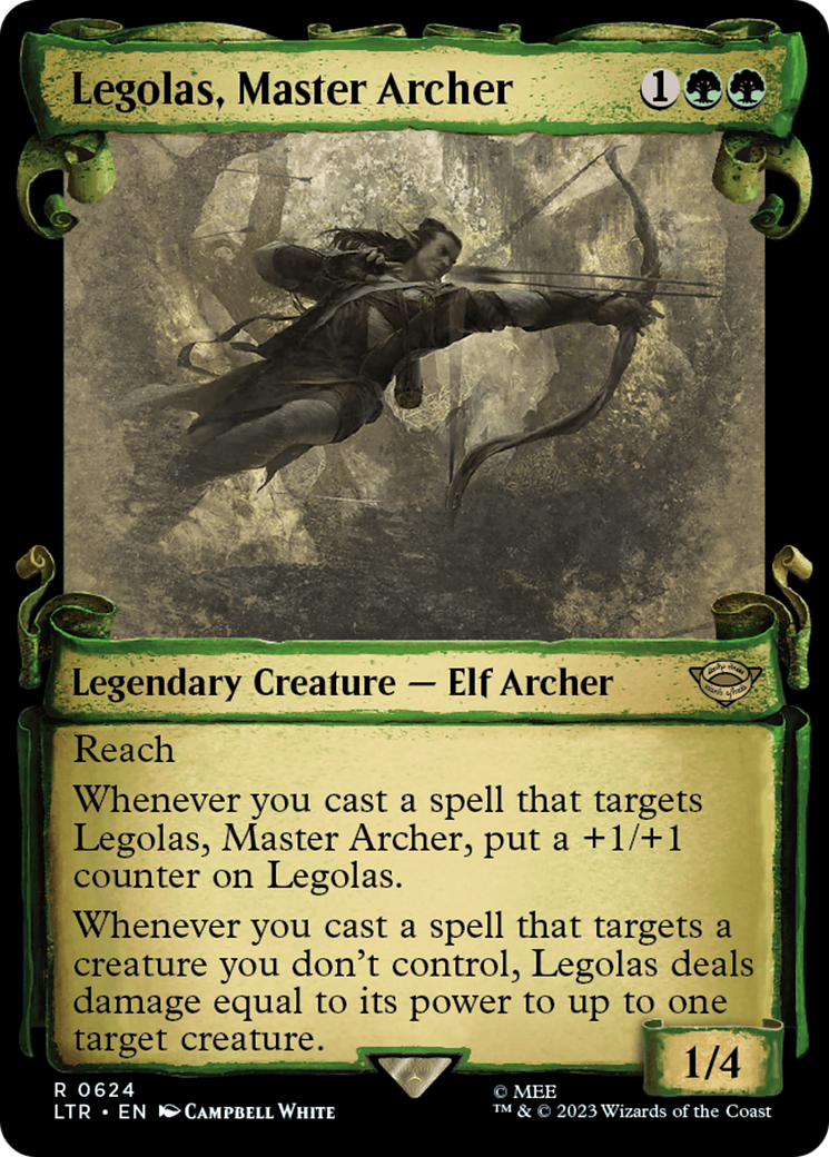 Legolas, Master Archer (LTR-624) - The Lord of the Rings: Tales of Middle-earth: (Showcase) Foil - Premium MTG Single from Wizards of the Coast - Just $0.33! Shop now at Game Crave Tournament Store