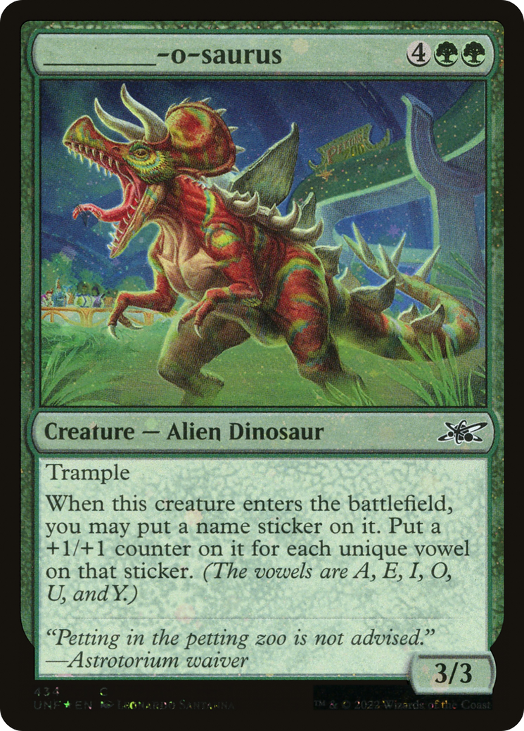 _____-o-saurus (UNF-434) - Unfinity Foil - Premium MTG Single from Wizards of the Coast - Just $0.26! Shop now at Game Crave Tournament Store