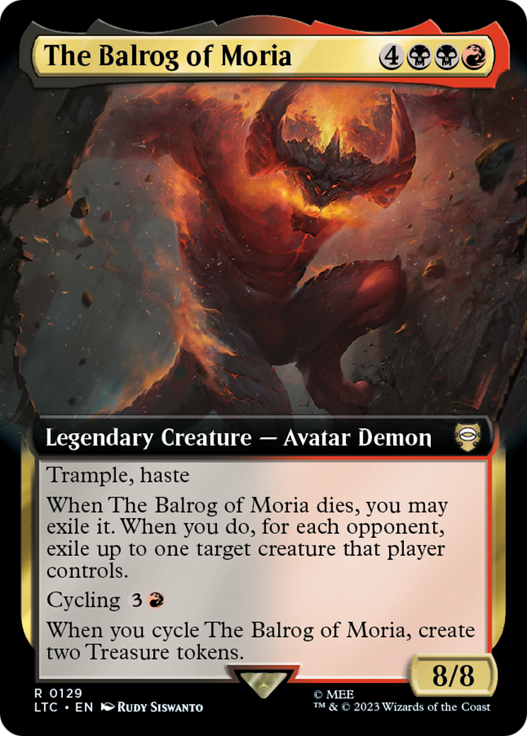 The Balrog of Moria (LTC-129) - Tales of Middle-earth Commander: (Extended Art) - Premium MTG Single from Wizards of the Coast - Just $0.80! Shop now at Game Crave Tournament Store