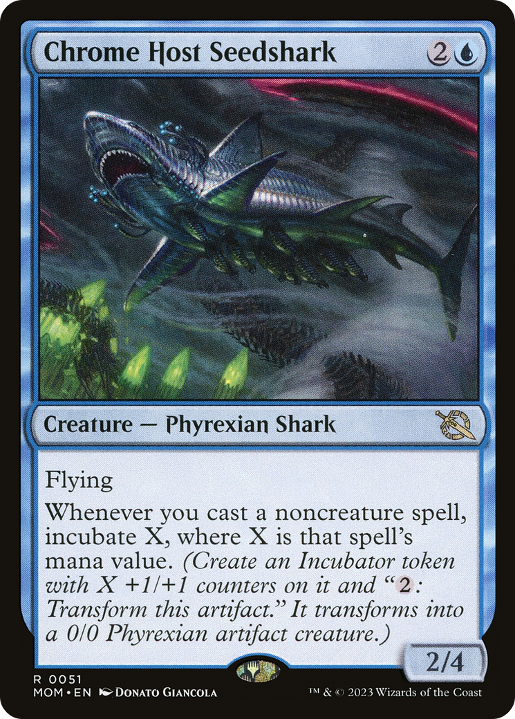 Chrome Host Seedshark (MOM-051) - March of the Machine - Premium MTG Single from Wizards of the Coast - Just $0.18! Shop now at Game Crave Tournament Store
