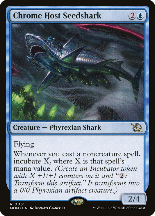 Chrome Host Seedshark (MOM-051) - March of the Machine Foil - Premium MTG Single from Wizards of the Coast - Just $0.28! Shop now at Game Crave Tournament Store
