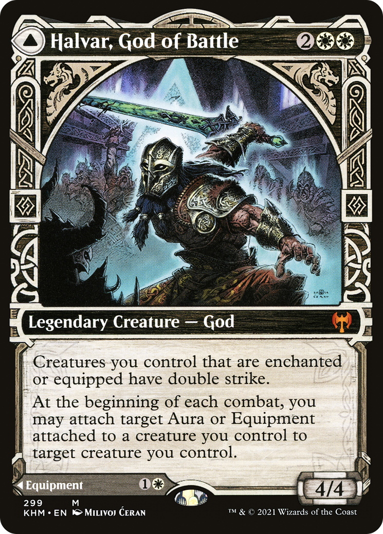 Halvar, God of Battle // Sword of the Realms (KHM-299) - Kaldheim: (Showcase) Foil - Premium MTG Single from Wizards of the Coast - Just $4.85! Shop now at Game Crave Tournament Store