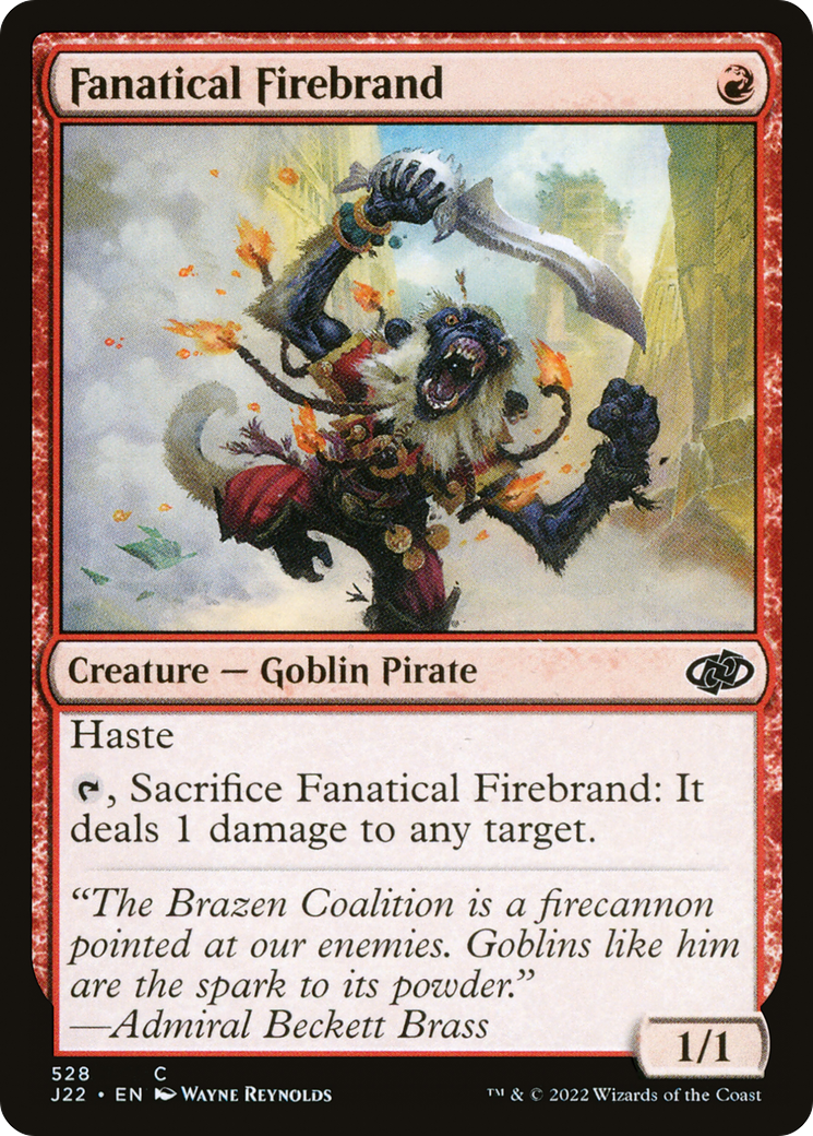 Fanatical Firebrand (J22-528) - Jumpstart 2022 - Premium MTG Single from Wizards of the Coast - Just $0.08! Shop now at Game Crave Tournament Store