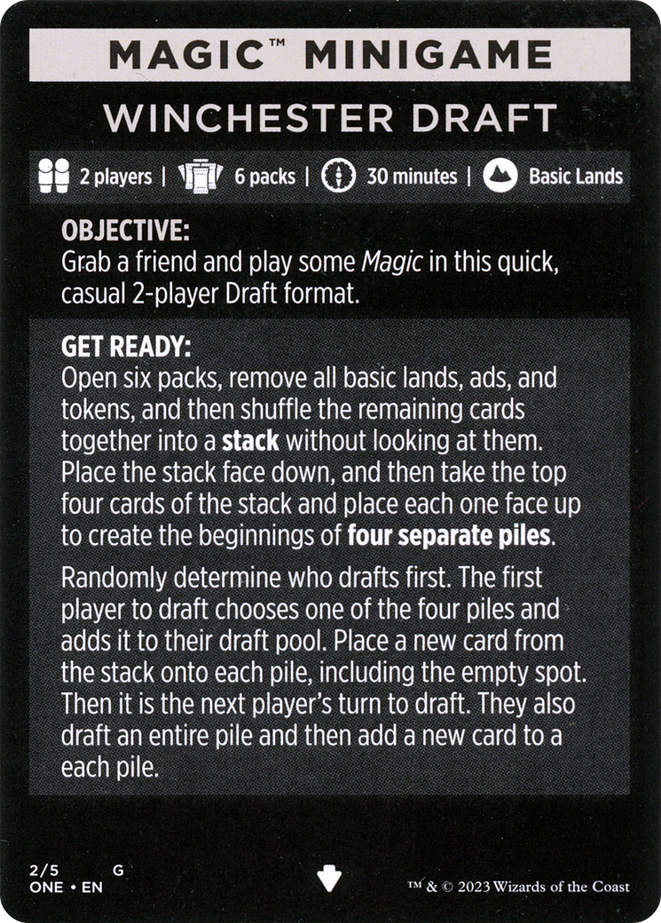 Winchester Draft // Winchester Draft (cont'd) (MONE-002) - Phyrexia: All Will Be One Minigames Foil - Premium MTG Single from Wizards of the Coast - Just $0! Shop now at Game Crave Tournament Store