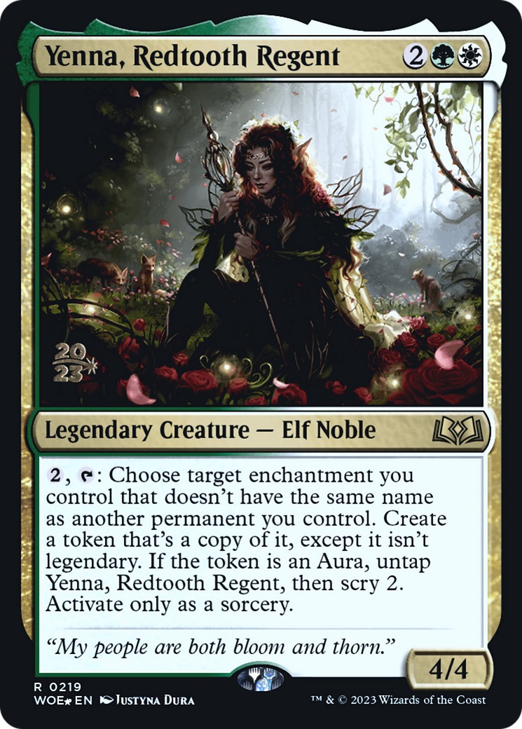 Yenna, Redtooth Regent (PWOE-219S) - Wilds of Eldraine Promos Foil - Premium MTG Single from Wizards of the Coast - Just $0.46! Shop now at Game Crave Tournament Store
