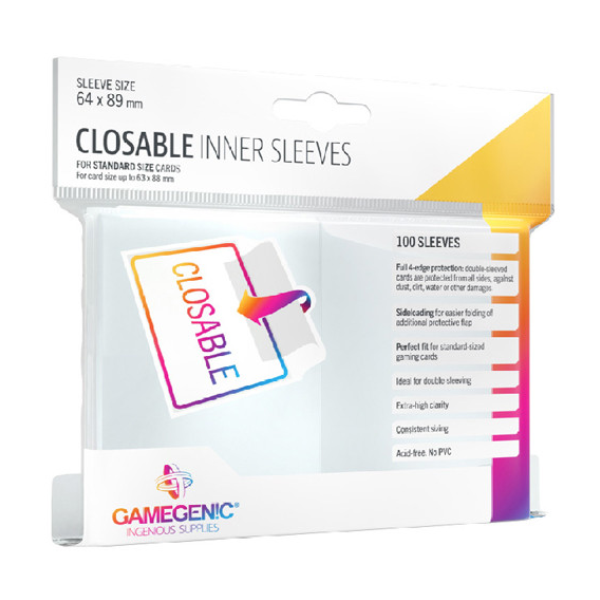 Gamegenic Closable Inner Sleeves (100 ct) - Clear - Standard - Premium Card Sleeves from Gamegenic - Just $4.99! Shop now at Game Crave Tournament Store