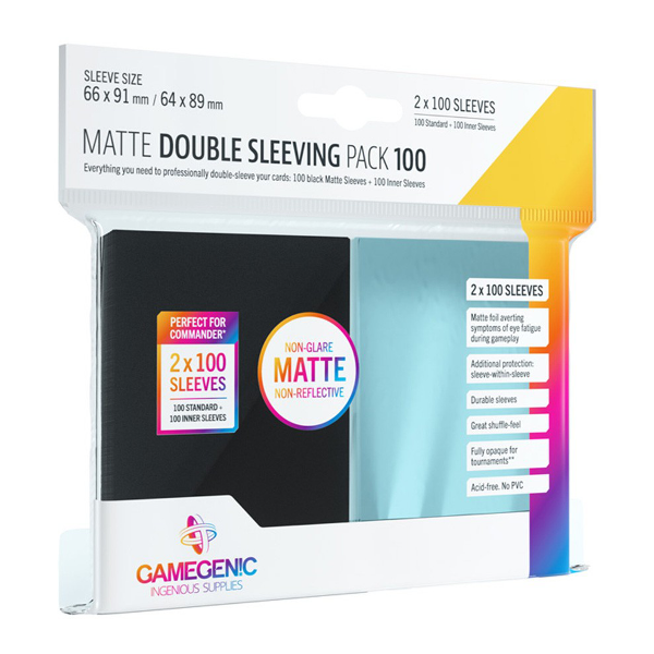 Gamegenic Matte Double Sleeving Pack 100 - Standard - Premium Card Sleeves from Gamegenic - Just $9.99! Shop now at Game Crave Tournament Store