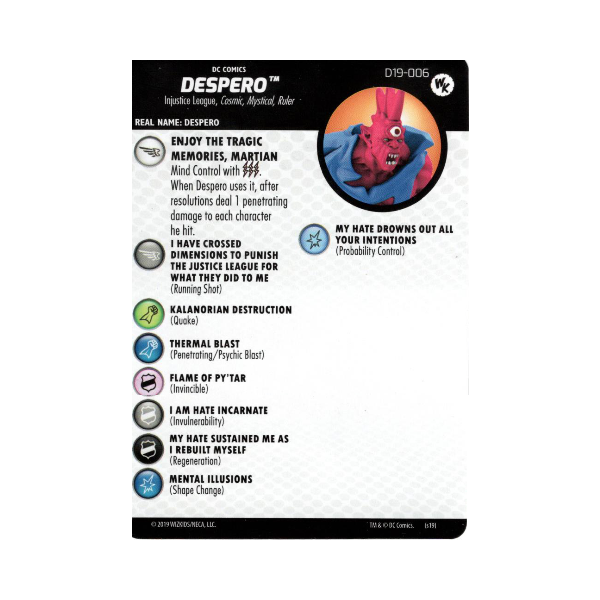 Despero #D19-006 DC HeroClix Promos - Premium HCX Single from WizKids - Just $1.69! Shop now at Game Crave Tournament Store